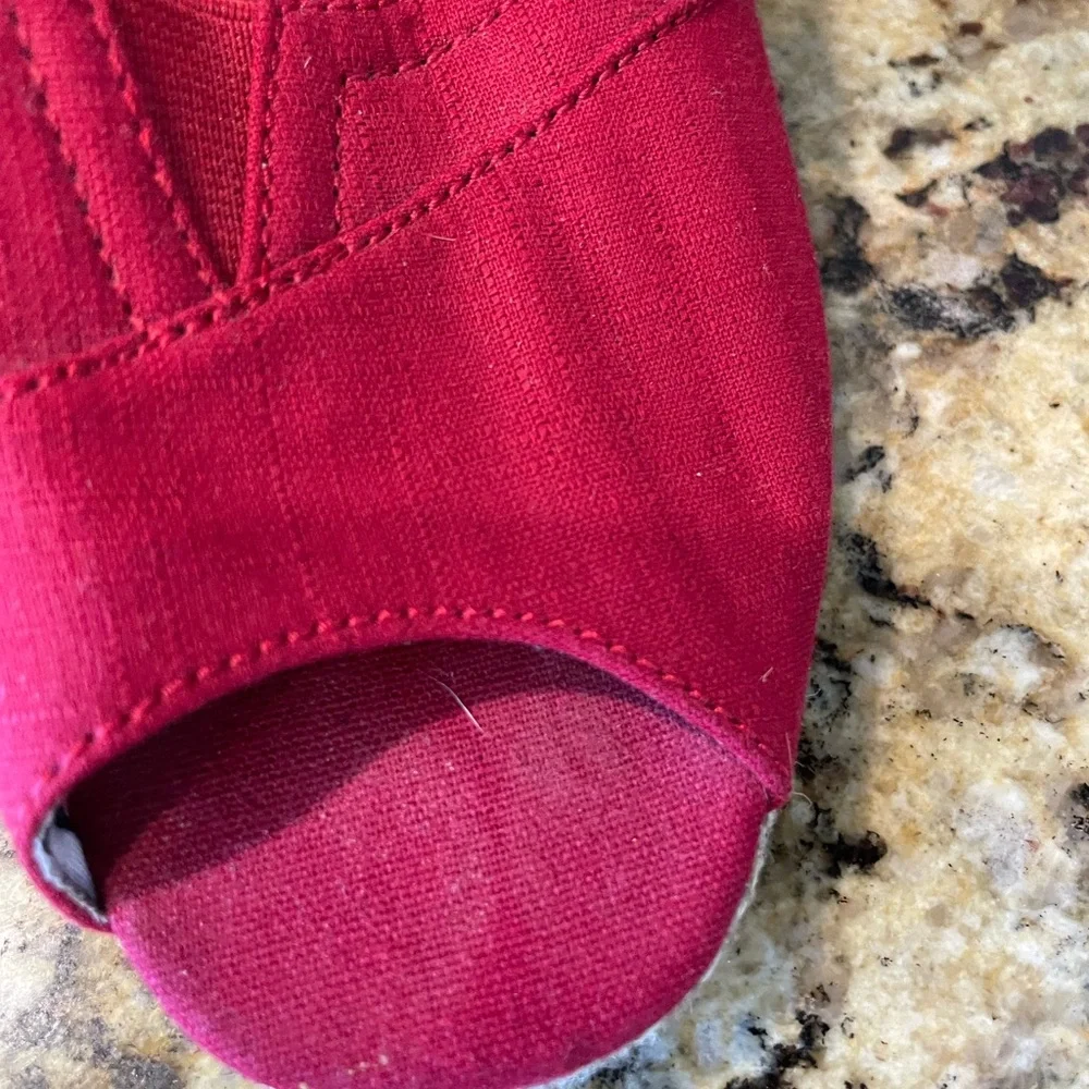 ❤️ SKECHERS RED ESPADRILLE WEDGE SANDALS SIZE 8